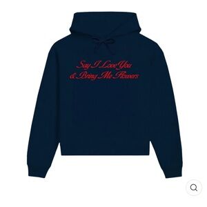 Shop Kristin Jones Say I Love You & Bring Me Flowers Navy Hoodie Sweatshirt